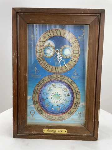 Vintage RARE Mechtronics Corp. Zodiac Astrology Clock - NOT WORKING Cover