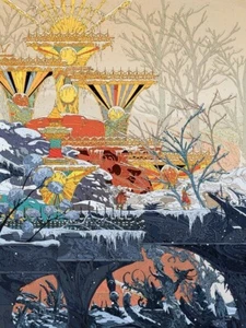 Kilian Eng Midwinter At The Sun Monument Giclee Druck #/45 SIGNIERTES Kunstposter - Bild 1 von 1