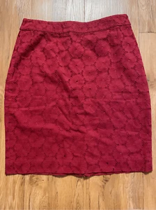 J. Crew The Pencil Skirt Size 2P Red Floral Pencil Skirt - Picture 1 of 3