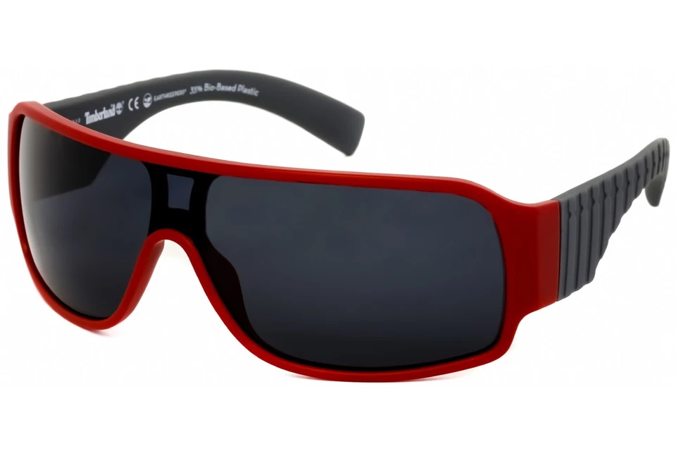 TIMBERLAND 9216 SUNGLASSES FULL-RIM PLASTIC 67D MENS RED 99-0-130 WRAP
