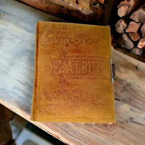1800’s Victorian Velvet Cloth Photo Album 8 Pages - Picture 1 of 11