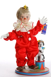 TOMMY THE CLOWN 1990 Reco Knowles, J McClelland Children's Circus Porcelain Doll - Picture 1 of 10