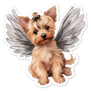 Yorkshire Terrier Angel, Vinyl Decal Sticker, Indoor Outdoor, 3 Sizes, #9774 - Picture 1 of 1
