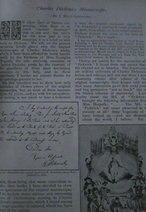 Charles Dickens Literary Manuscripts Corrections Letters Victorian Article 1896 - Picture 1 of 8