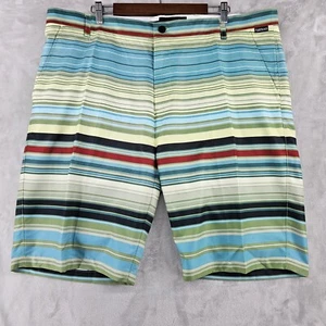 Pantalones cortos de rendimiento de golf tatuaje para hombre talla 42 poliéster a rayas verdes - Imagen 1 de 8