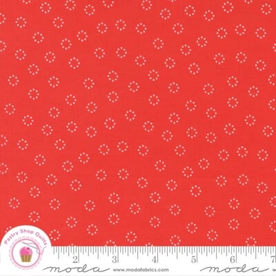 Moda SIMPLY DELIGHTFUL 37644 26 Red Geranium dots SHERRI & CHELSI Quilt Fabric - Image 1 of 4