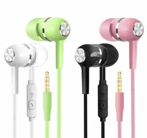 Sport Earphone Wired Super Bass Crack Headset Earbud with Microphone Hands Free - Picture 1 of 16