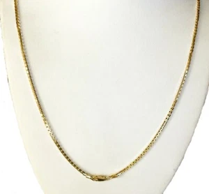 Cadena de collar pulida de caja de oro amarillo macizo de 14 k de 10,00 g para hombre y mujer 1,70 mm 18"  - Imagen 1 de 4