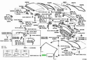 Toyota Genuine Lexus SC430 Weatherstrip, Removable Roof, Front 63251-24030 - Picture 1 of 1