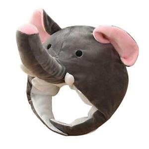 Plush, cute elephant, gray headdress, tools, hat,