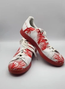 Adidas Stan Smith Pharrell Williams Leather Red Palm Tree Sneakers Men's Size 10 - Picture 1 of 15
