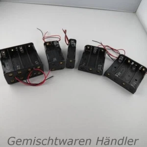 Akkufach Batteriefach AA 1 er 2er 3er 4er 8er Schwarz mit Kabel 1,5 V bis 12V R6 - Picture 1 of 7