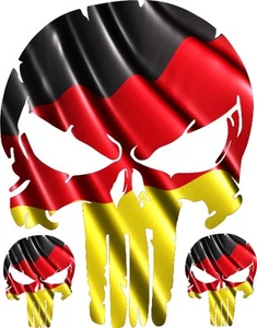 SKULL GERMAN FLAG LOGO VINYL DECAL HOOD SIDE FOR CAR TRUCK 28" - Picture 1 of 1
