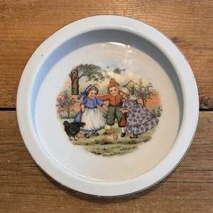 Antike Kinderschale Schale Deutsch? Kinder mit Huhn - Bild 1 von 4