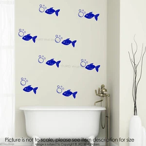 35 Bubble with Fish stickers for walls, Bathroom stickers, Nursery wall stickers - Picture 1 of 8