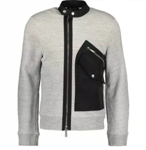 Dsquared2 Grey & Black Pocket Patch Zip-up Jacket - Made In Italy - Picture 1 of 10