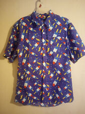Tipsy Elves Boombox Hawaiian Shirt Bomb Pop 4th of July Short Sleeve XL Used 