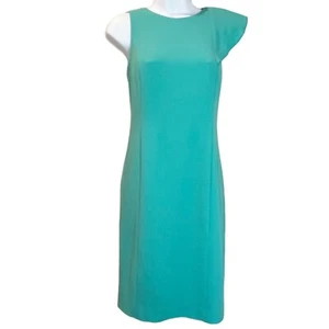 Ann Taylor türkisfarbenes asymmetrisches tolles Etui-Kleid Damengröße 10 Petite neu mit Etikett - Bild 1 von 9