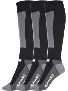 NEW Surfanic Womens Mens Endurance Merino 3 Pack Sock Black - Picture 1 of 1