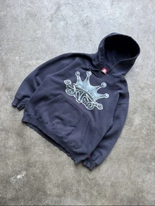 Vintage 90’s/2000’s JNCO Tribal Flame Dragon Crown Graphic Hoodie Y2K Skater L - Picture 1 of 6