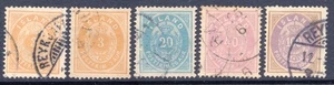 Iceland 15/20 Used 1882-1898 issue part set CV $290 - Picture 1 of 2