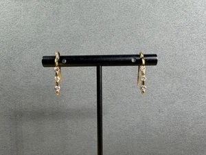 14k Yellow Gold & .50ctw Diamond Earrings Beautiful Stunning - 1.84 Grams - Picture 1 of 13