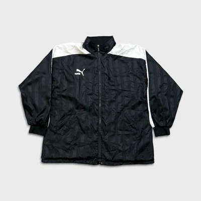 Vintage 90s Puma HIT Union Jacket Men Large Black Lightweight Bomber Windbreaker - Image 1 of 4