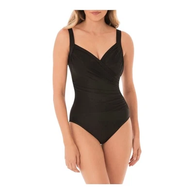 Miraclesuit Sanibel solid one piece swimsuit black size 16  - Image 1 of 4