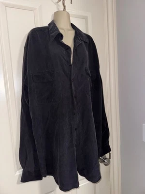 Camisa Bartell & Gordon Hombre Vintage 100% Seda Negra Manga Larga Talla XLT Foto 1 de 4