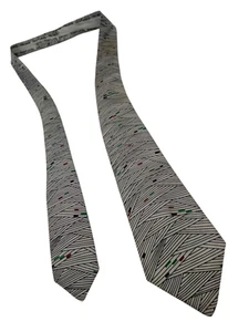 Vintage 1950s SILK Swing Tie– Abstract Novelty Art Deco Necktie for Men 52X3.3" - Picture 1 of 7