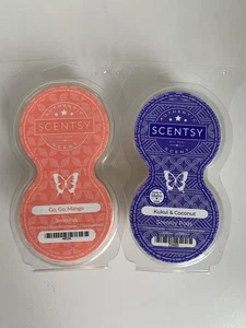Scentsy Pods Lot Of 2 New Go, Go Mango And Kukui & Coconut - Picture 1 of 5