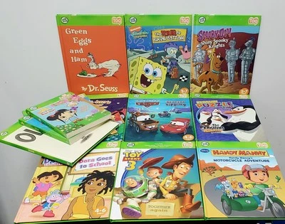 Leap-Frog Tag Lot 11 Books Lot Hardcover - Dora Seuss SpongeBob Cars Toy Story - Image 1 of 4