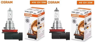 H8 H16 OSRAM Super Bright Halogen Headlight Bulbs (2 Pack) - Image 1 of 2