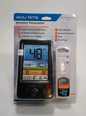 00509 Color Weather Station with Count Temperature/Humidity/Forecast,Black an... - Image 1 of 4