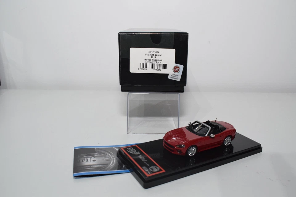 B98 1:43 BBRC181A FIAT 124 SPIDER 2016 ROSSO PASSIONE SIN USAR, EN CAJA 007/124 RARO Foto 1 de 4