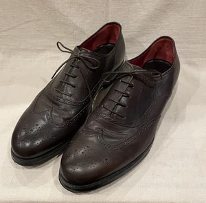 BARRETT Oxford Dark Brown Leather Full Brogue Wingtip Dress Shoes Men’s Sz 10.5 - Picture 1 of 18
