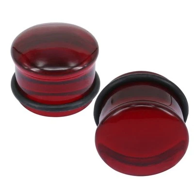 1双玻璃耳规蘑菇单喇叭塞耳垂拉伸穿孔 — 第 1/4 张图片