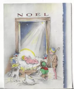Used Vtg CHRISTMAS CARD-approx 4.25x5.5" Religious - NOEL Baby Jesus - Picture 1 of 3