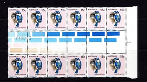 Australia 1979 15c Kingfisher Bird Canaleta Bloque 12 Estampillas MNH Incluye Hoja No - Imagen 1 de 1