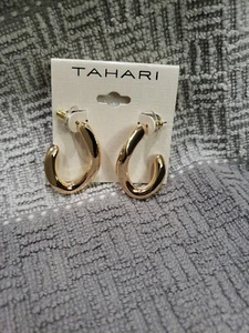 Nuevos pendientes semicírculos ondulados en tonos dorados TAHARI  - Imagen 1 de 1