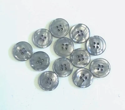 24 Buttons Pearlized Blue Gray Plastic 4-Hole Sew Through Sewing 20 mm BL11 - Image 1 of 4