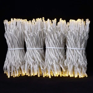 100 Feet 300 Count Warm White LED String Lights 8 Models Clear Wire Christmas - Picture 1 of 12