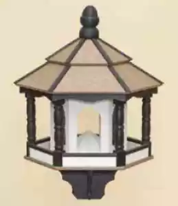 HUGE BIRD FEEDER ~ Amish Handmade Hexagon Recycled Poly in Tan, Black & White - Picture 1 of 4