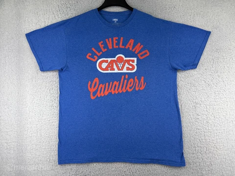 Cleveland Cavaliers Shirt Mens Extra Large Blue Red Basketball Cotton Blend NBA Cover