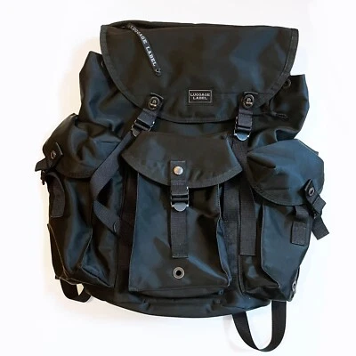 Mochila de náilon durável LUGGAGE LABEL ZONE preta Yoshida Kaban bolsa do Japão - Imagem 1 de 4