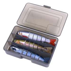 3PCS Box Multi Jointed Fishing Lures Wobbler Swimbait Hard Bait Crankbait Tackle - Picture 1 of 11