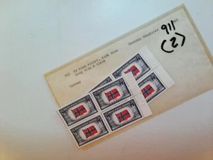 USA Briefmarken Multiples - Scott 911 - (2) Overrun Länder Norwegen - Kamm. versand! - Bild 1 von 1