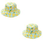 2 pcs Baby Hat Adorable Printing Sun Protection Hat Wide Brim Fisherman Hat for