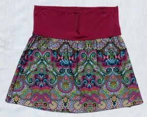 TITLE NINE US women’s L Paisley Print Stretch Pull On A Line Hike Travel Skirt - Picture 1 of 3