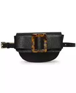 STEVE MADDEN Black Faux Leather Waist Belt Bag Fanny Pack One Size Adjustable - Picture 1 of 6